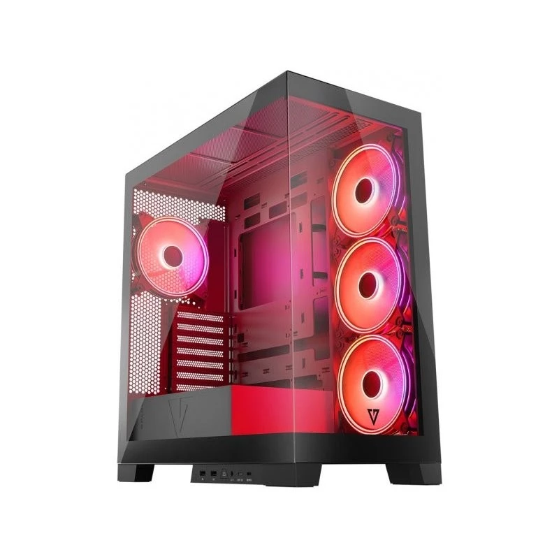 Case per PC MODECOM Volcano SPACE APEX ARGB Midi Tower, vetro temperato, USB-C, supporta ATX/microATX/Mini-ITX, GPU fino a 430 mm, dissipatore CPU fino a 180 mm