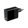 Gembird TA-UC-PDQC30LCD-BK-02 caricabatterie per dispositivi mobili universale nero AC ricarica rapida per interni