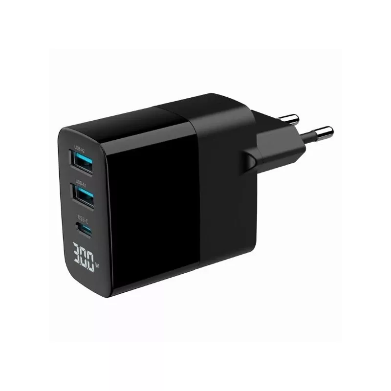 Gembird TA-UC-PDQC30LCD-BK-02 caricabatterie per dispositivi mobili universale nero AC ricarica rapida per interni