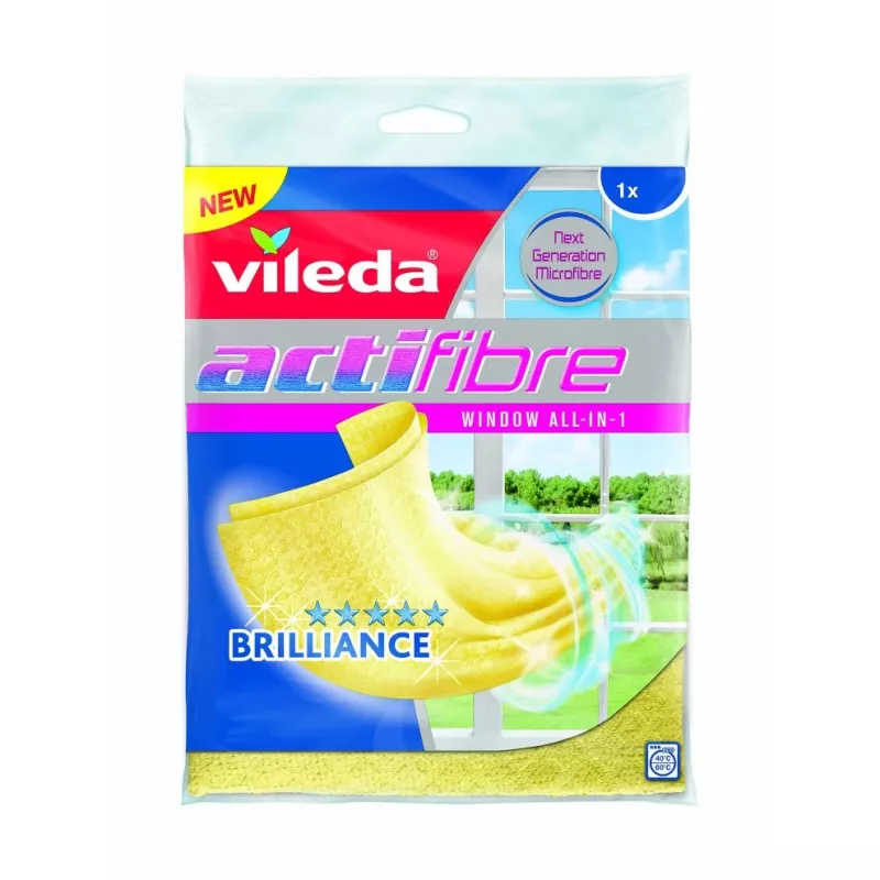 Vileda Actifibre panno per pulizia vetri giallo