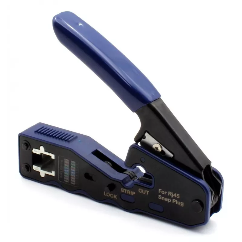 Pinza crimpatrice per connettori pass-through RJ45 (8P8C) cat.5e/cat.6