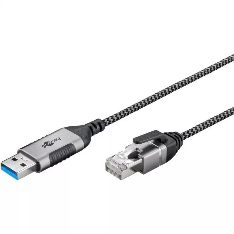 Cavo Ethernet Goobay USB-A 3.0 a RJ45 sottile 5 m – collega router, modem o (74397)