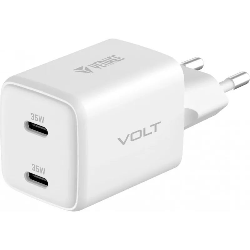 Caricabatterie USB-C da parete YENKEE G35D 2x18W Power Delivery 3.0 3A