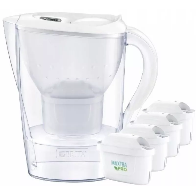Brita Marella XL caraffa + 4 cartucce Maxtra (bianco)