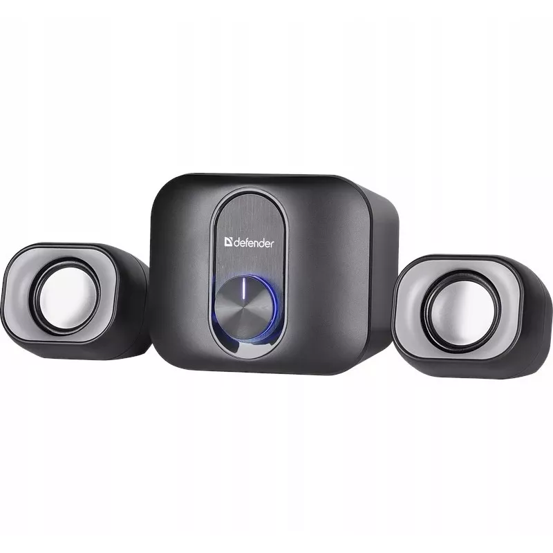 Diffusori desktop 2.1 DEFENDER V13 — 11 W RMS (6 W satelliti, 5 W subwoofer), alimentazione USB, ingresso 3,5 mm, nero
