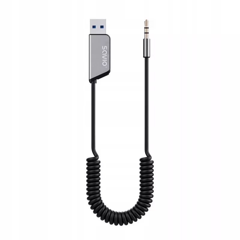 Savio TR-16 Trasmettitore adattatore AUX con funzione vivavoce, Bluetooth 5.3, Google Assistant/Siri
