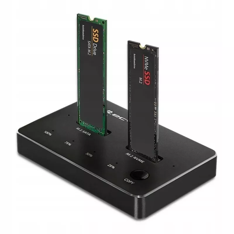 Qoltec 52274 docking station per SSD M.2 | NVMe | SATA | USB-C | DUAL 2 x 2TB