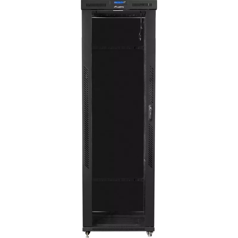 Lanberg FF01-8047-12BL armadio rack 19 pollici a pavimento 47U, 800x1000 mm, porta in vetro, LCD, IP20, da assemblare, nero
