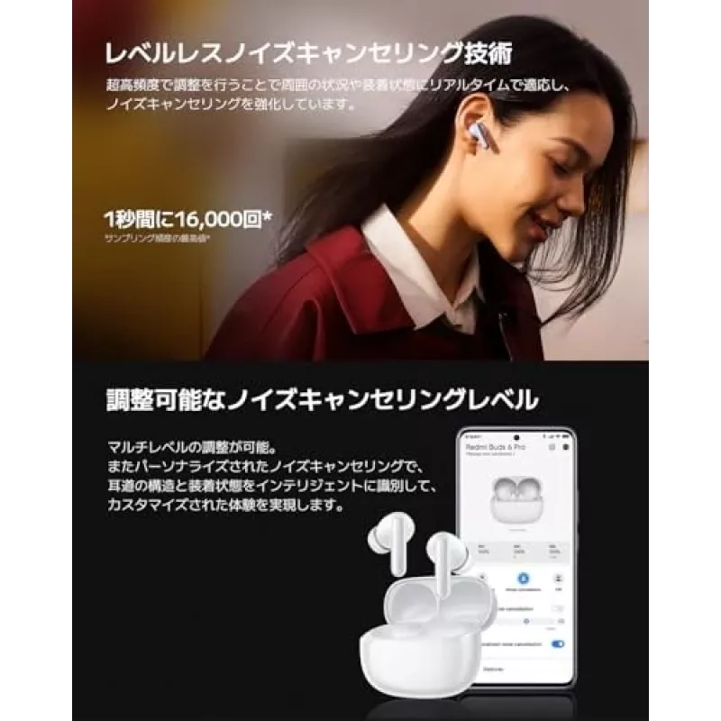Cuffie Xiaomi Buds 6 Pro — cuffie in-ear binaurali, wireless, Bluetooth 5.3, ANC, IP54, 36 h con case, ricarica wireless, USB-C, Space Black