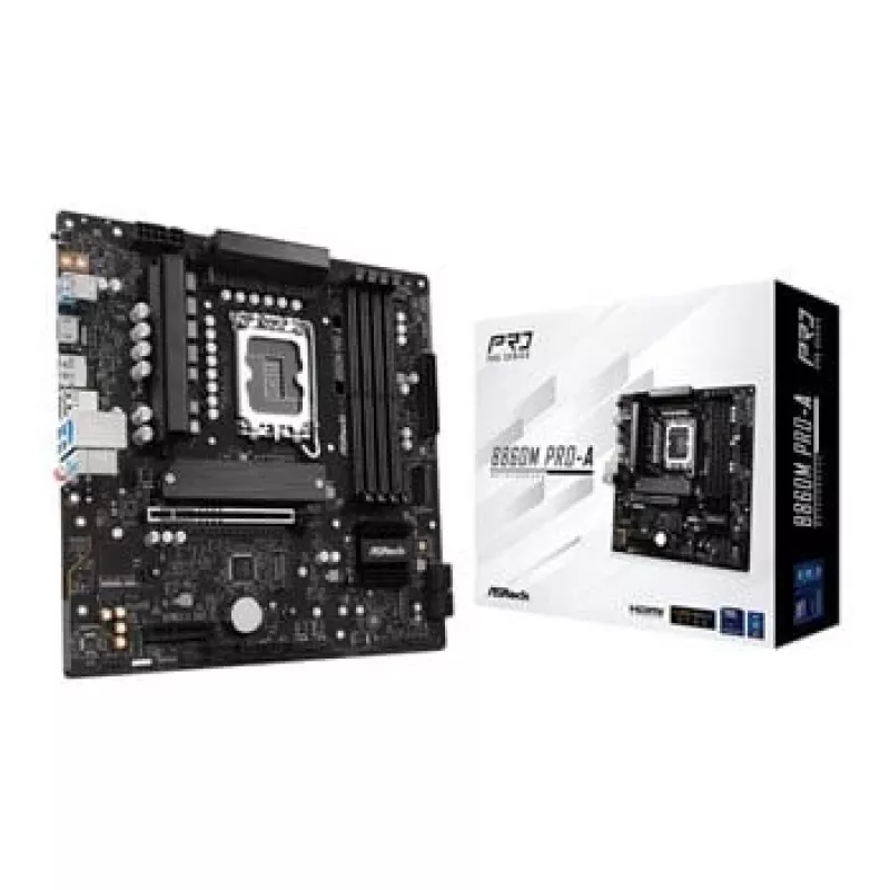 Scheda madre ASRock B860M Pro-A micro ATX — Intel B860, LGA 1851, DDR5, 4 DIMM, fino a 256 GB, 2.5Gb Ethernet