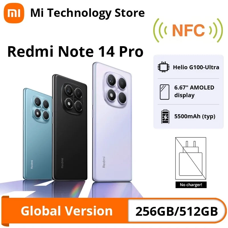 Xiaomi Redmi Note 14 Pro 4G smartphone 8 GB RAM 256 GB, 6,67" AMOLED, 200 MP, 5500 mAh, Dual SIM ibrida, Android 14, blu oceano