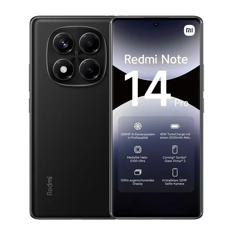 Xiaomi Redmi Note 14 Pro 4G smartphone 8 GB RAM 256 GB, 6,67" AMOLED, 200 MP, 5500 mAh, Dual SIM ibrida, Android 14, blu oceano