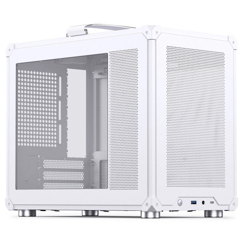Case per PC Jonsbo C6 MAX, case mini, Micro-ATX, vetro temperato - bianco