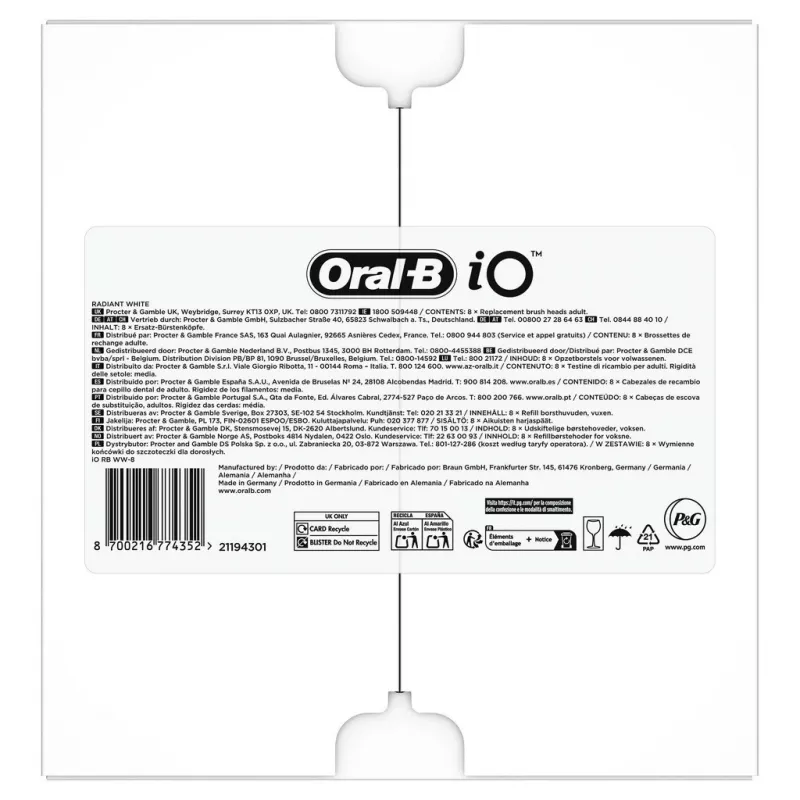 Oral-B IO Series Radiant Bianco Testine originali per lo sbiancamento dei denti 8