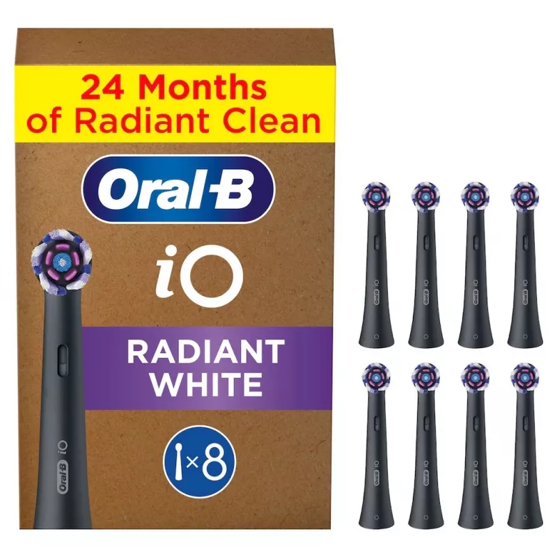Oral-B IO Series Radiant Bianco Nero Testine originali per lo sbiancamento dei denti 8
