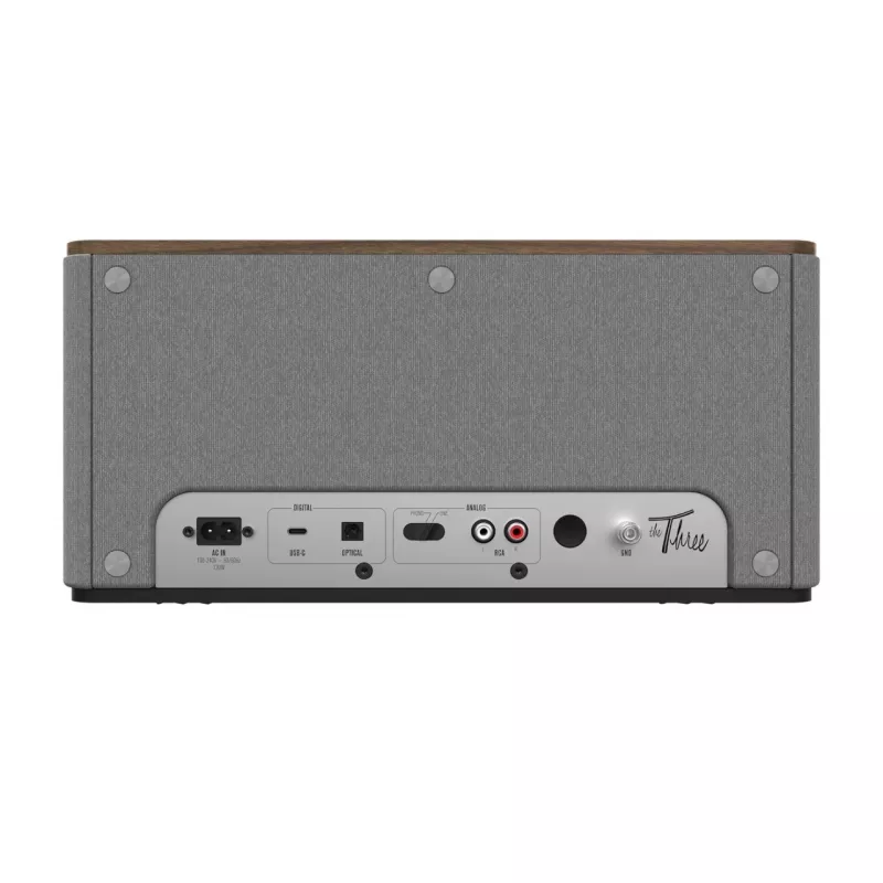 Klipsch the Three Plus sistema di altoparlanti Bluetooth Premium noce USB RCA...