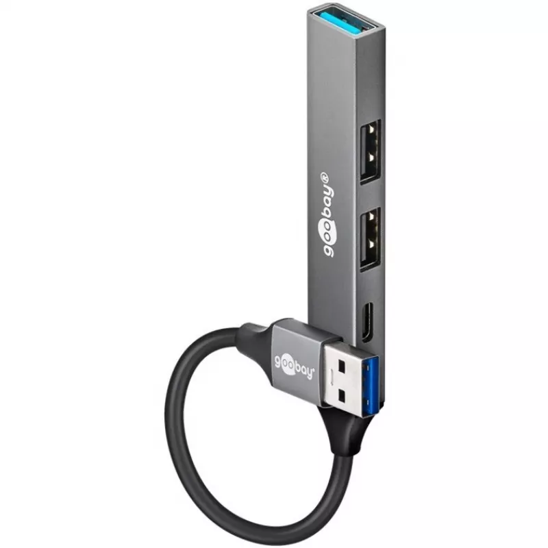 Hub USB Goobay Slim 4 porte, USB-A a USB-C™/USB-A, USB 3.2 (74458)