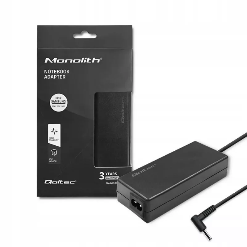 Alimentatore QOLTEC 65W 19V 3,42A per laptop e dispositivi compatibili