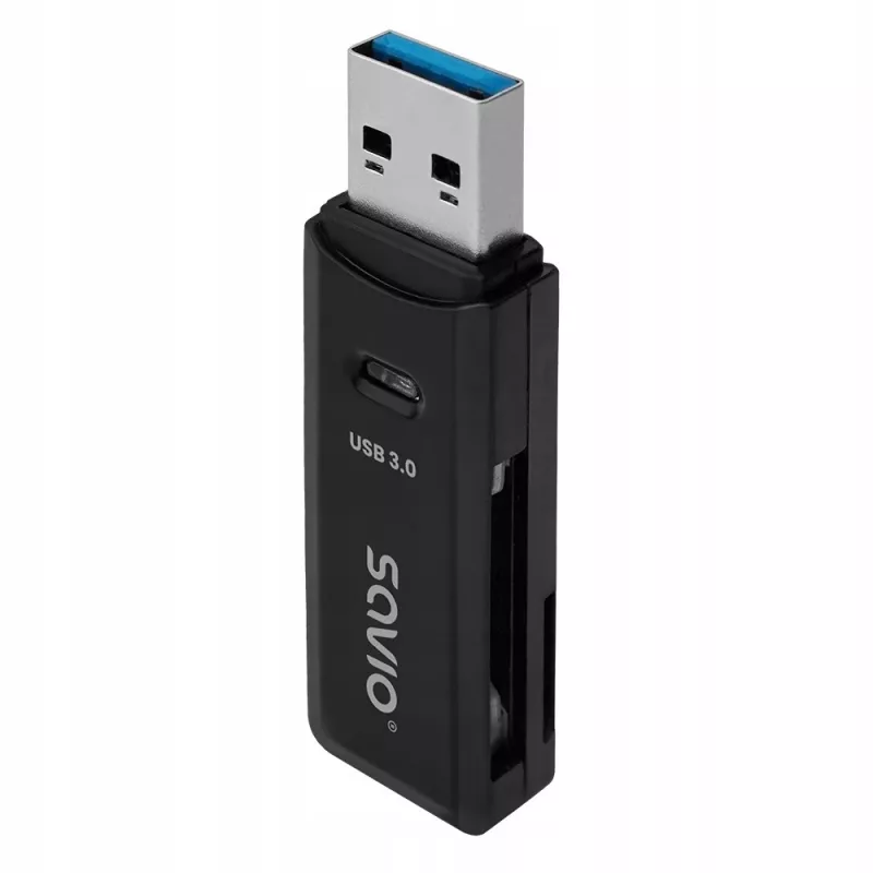 Lettore di schede SAVIO AK-64 USB 3.2 Gen 1 uscita Type-A, slot MicroSD, 5000 Mbit/s, nero