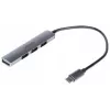 Hub USB-C Unitek H1208B — 1x USB-A 5 Gbit/s, 3x USB-A 2.0, host USB-C, case in alluminio, cavo 0,20 m
