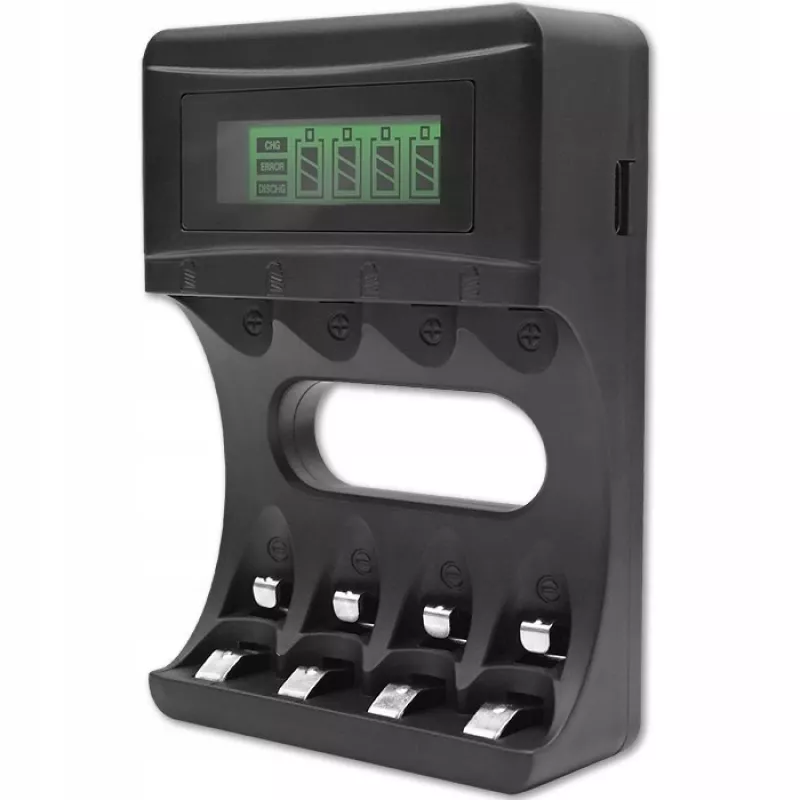 Caricabatterie QOLTEC 50654 per batterie ricaricabili Ni‑MH R03 (AAA) e R6 (AA), 1800 mA