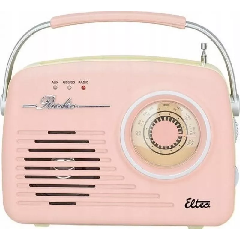 Radio da tavolo retrò Eltra LUIZA RETRO SP-11 con MP3, USB e supporto schede SD, rosa