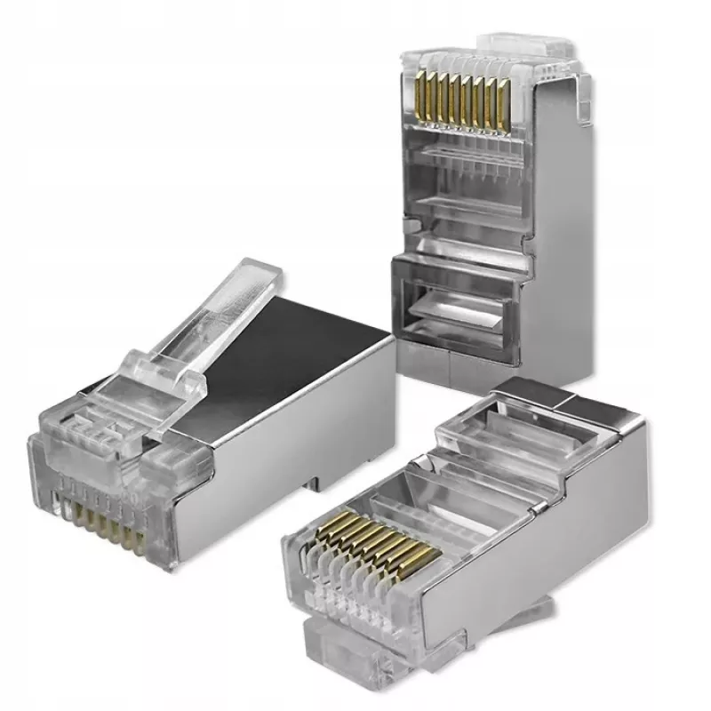 Connettore RJ45 modulare QOLTEC 54554 CAT5e FTP, 100 pz., argento, plastica, 11×22×18 mm