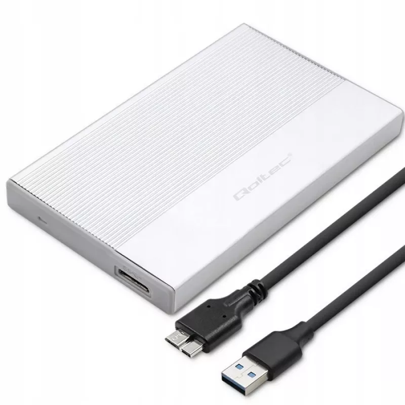 Case per SSD/HDD SATA 2,5 pollici QOLTEC 52278 USB 3.0, supporta fino a 2 TB