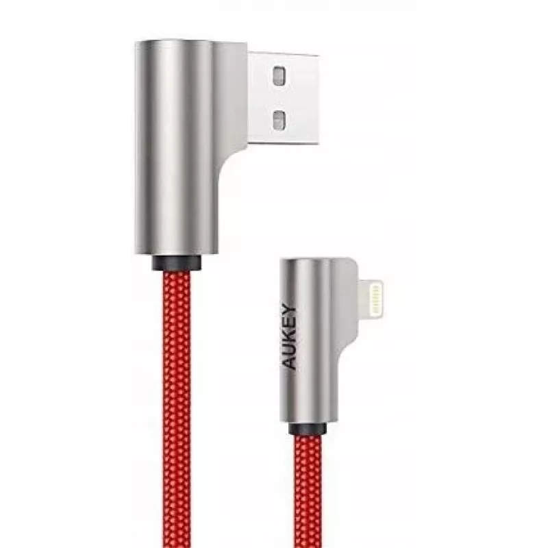 Cavo USB a Lightning Aukey CB-AL01 rosso – intreccio in nylon, connettore Lightning per dispositivi Apple