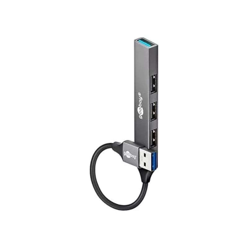 Hub USB Goobay 74456 Type-A 5000 Mbit/s grigio chiaro