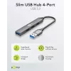 Hub USB Goobay 74456 Type-A 5000 Mbit/s grigio chiaro