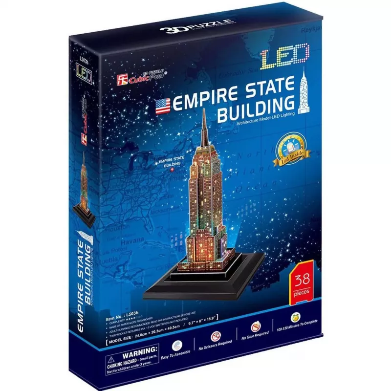 Empire State Building - puzzle 3D luminoso da 37 pezzi
