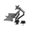 Supporto da tavolo doppio per monitor e laptop MACLEAN MC-813 per schermi 17–32 pollici, VESA 75x75/100x100