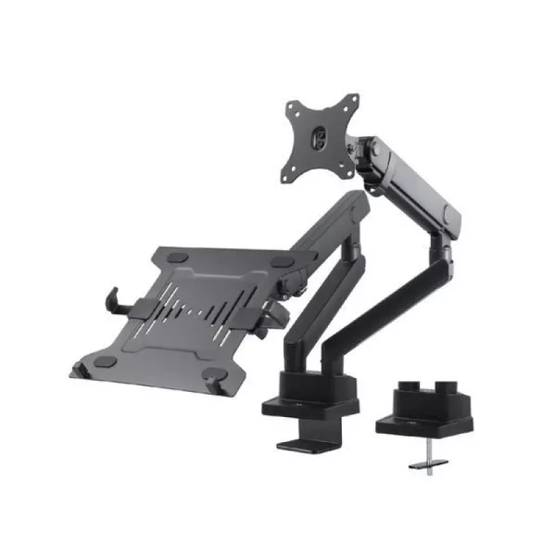 Supporto da tavolo doppio per monitor e laptop MACLEAN MC-813 per schermi 17–32 pollici, VESA 75x75/100x100