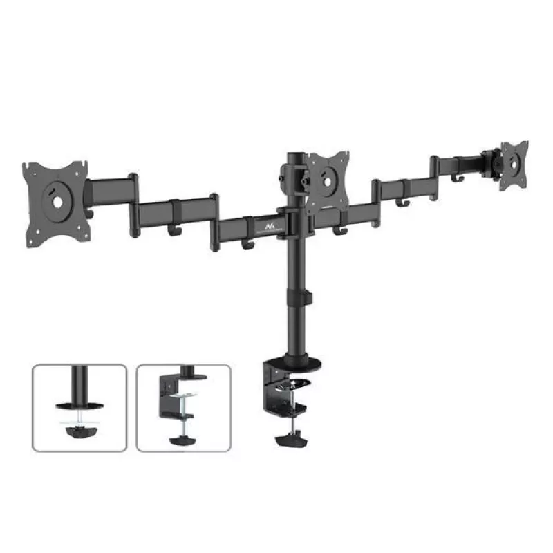 Supporto da tavolo per monitor MACLEAN MC-691 per 3 monitor – regolabile in altezza e inclinabile