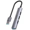 Unitek H1208A hub USB-A, 4 porte (1x USB-A 5 Gbps, 3x USB-A 2.0), alluminio, argento
