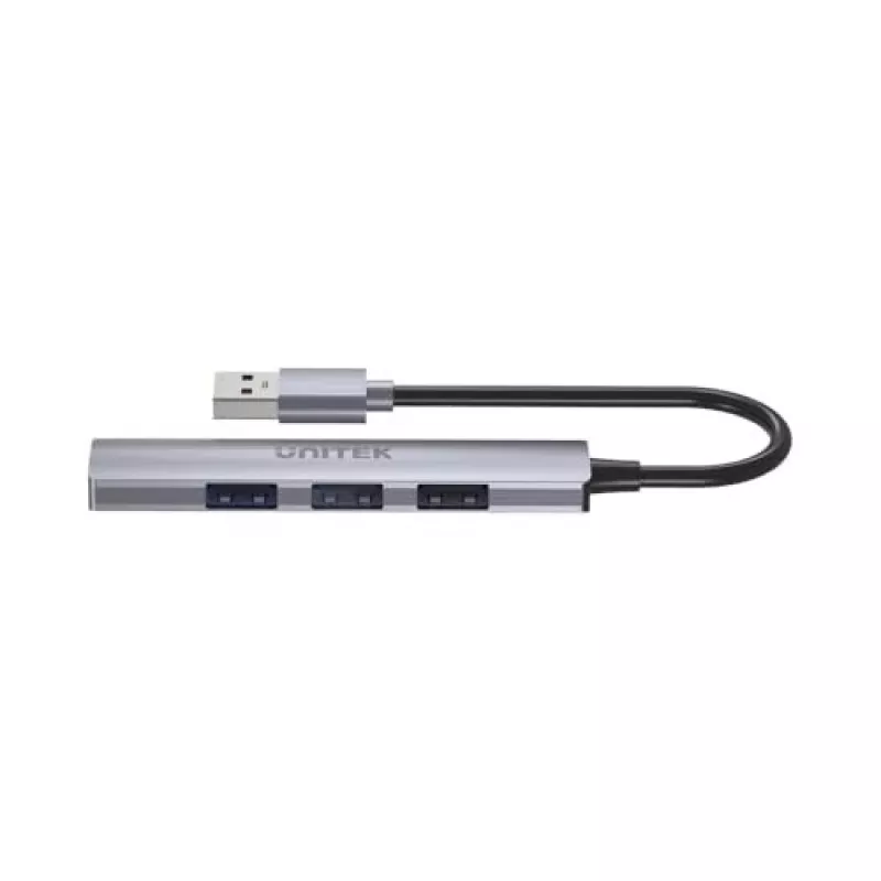Unitek H1208A hub USB-A, 4 porte (1x USB-A 5 Gbps, 3x USB-A 2.0), alluminio, argento