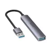 Unitek H1208A hub USB-A, 4 porte (1x USB-A 5 Gbps, 3x USB-A 2.0), alluminio, argento