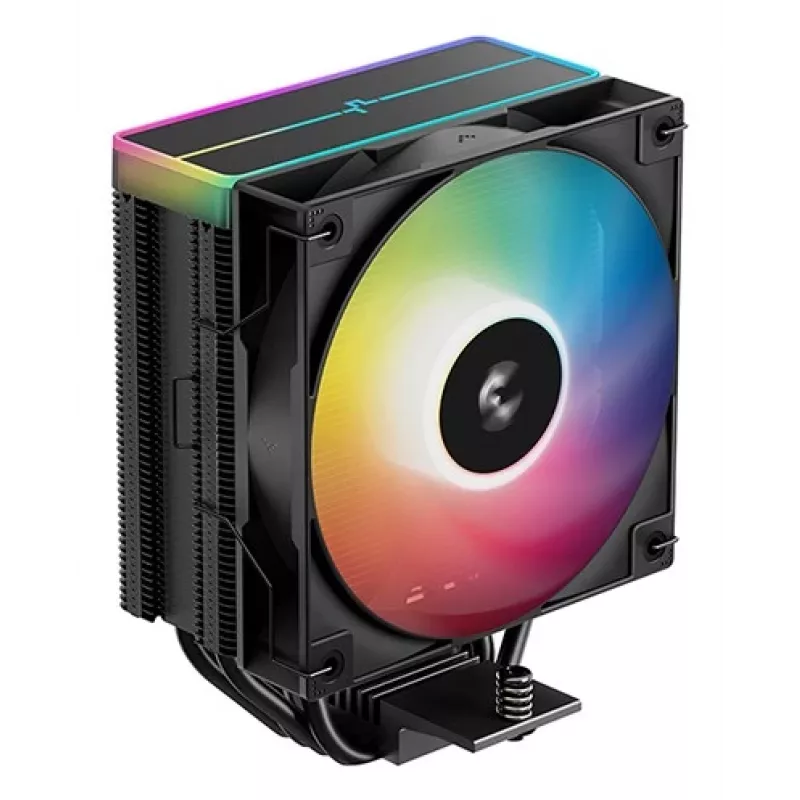 Ventola DeepCool AG400 BK ARGB V2 120 mm nero — ventola dissipatore CPU da 120 mm con cuscinetto idraulico, supporto multi-socket