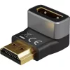 Adattatore HDMI™ angolare Goobay 72011 270° verticale, 8K @ 60 Hz, placcato oro, nero, argento | Goobay