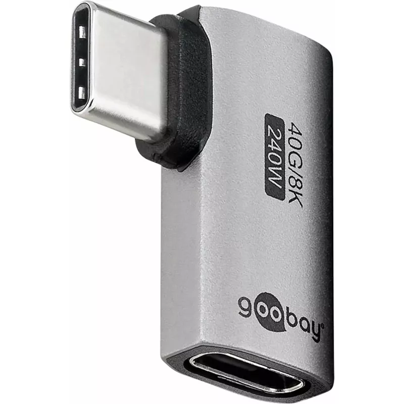 Adattatore USB-C Goobay orizzontale 90° USB4 - connettore maschio > connettore femmina (74441)