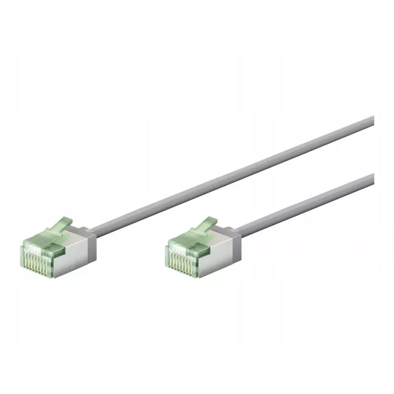 Cavo patch Goobay Ultra-Flexibles CAT 8.1 sottile U/FTP grigio - connettore extra corto 99,9 % (74343)