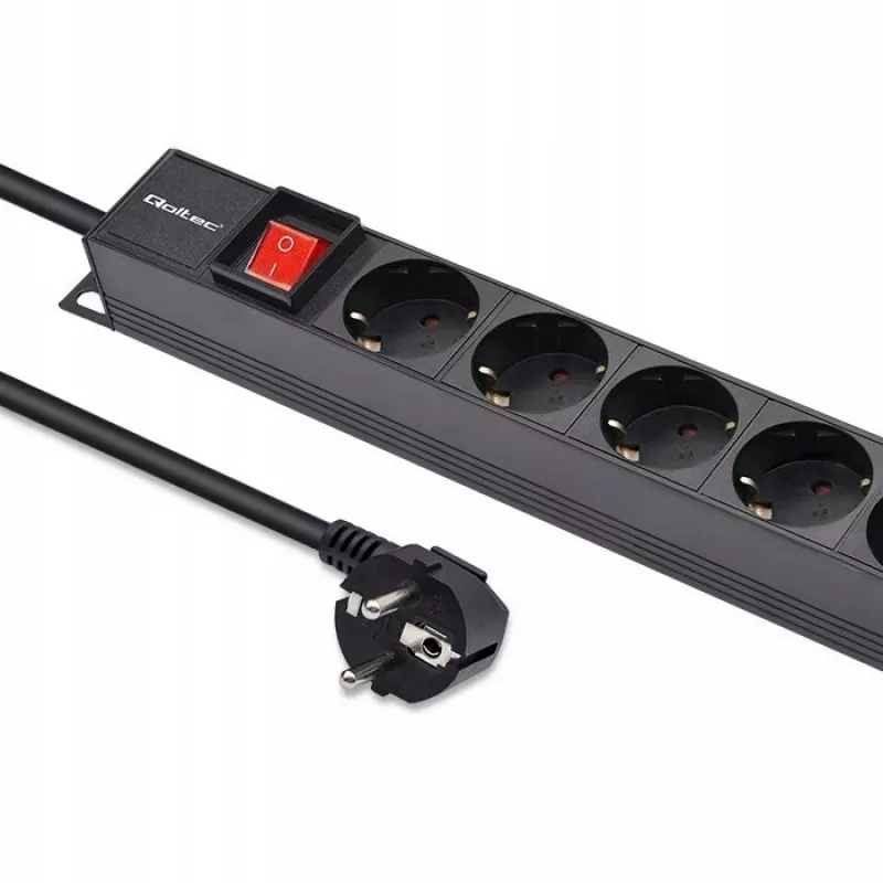 Qoltec PDU in alluminio per RACK | 16A | 16 x Schuko | verticale | 1,8 m