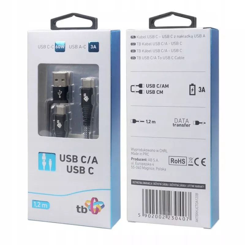 Cavo USB-A a C TB AKTBXKUCTOA120B 1,2 m, nero