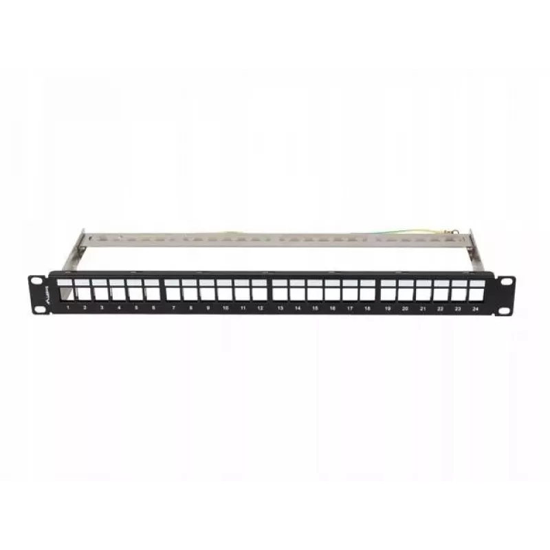 Patch panel vuoto 24 porte 1U 19 pollici FTP per moduli keystone nero