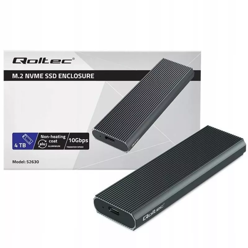 Case per SSD M.2 NVMe QOLTEC 52630 – USB 3.1 Gen2 10Gb/s, per unità M.2 NVMe