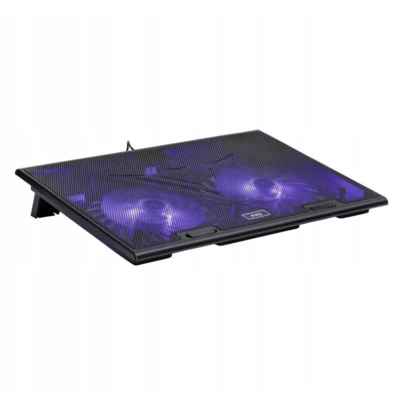 Tappetino raffreddante MS D10 5 con illuminazione LED nera, doppie porte USB