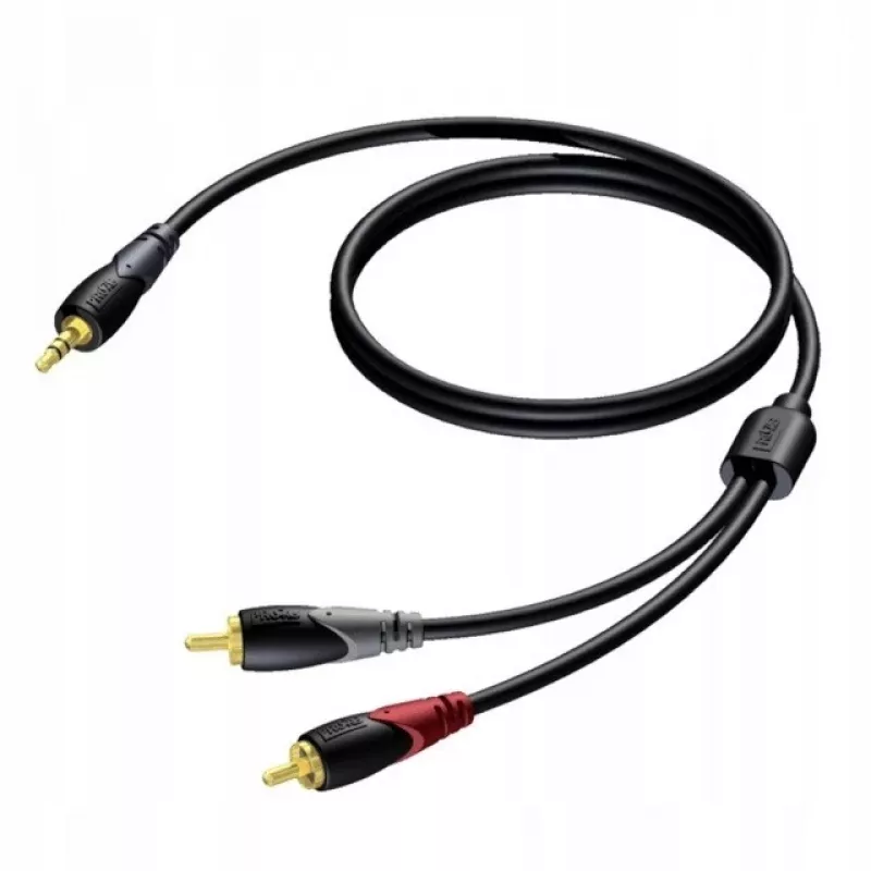 Cavo audio jack 3,5 mm stereo maschio su 2x RCA/Cinch maschio Procab 1KPCL049 5 m
