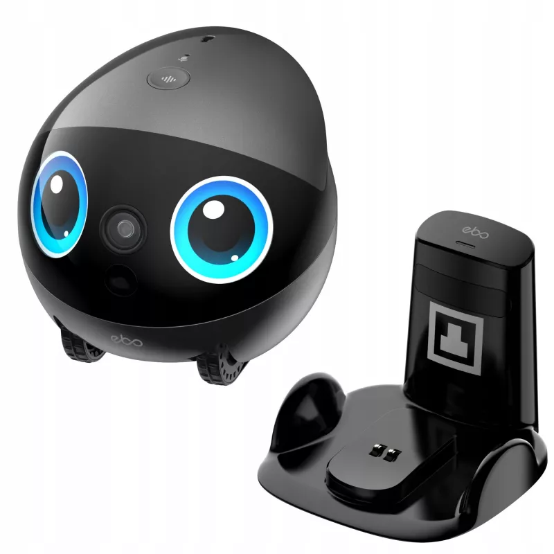 EnaBot Ebo Air 2 Plus robot mobile di sorveglianza domestica con telecamera AI, grigio