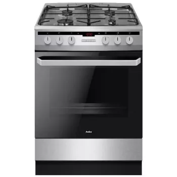 Cucina AMICA 618GES2.33HZpTaF(Xx) 58465 — elettrica-gas, 4 bruciatori, acciaio inox, classe energetica A